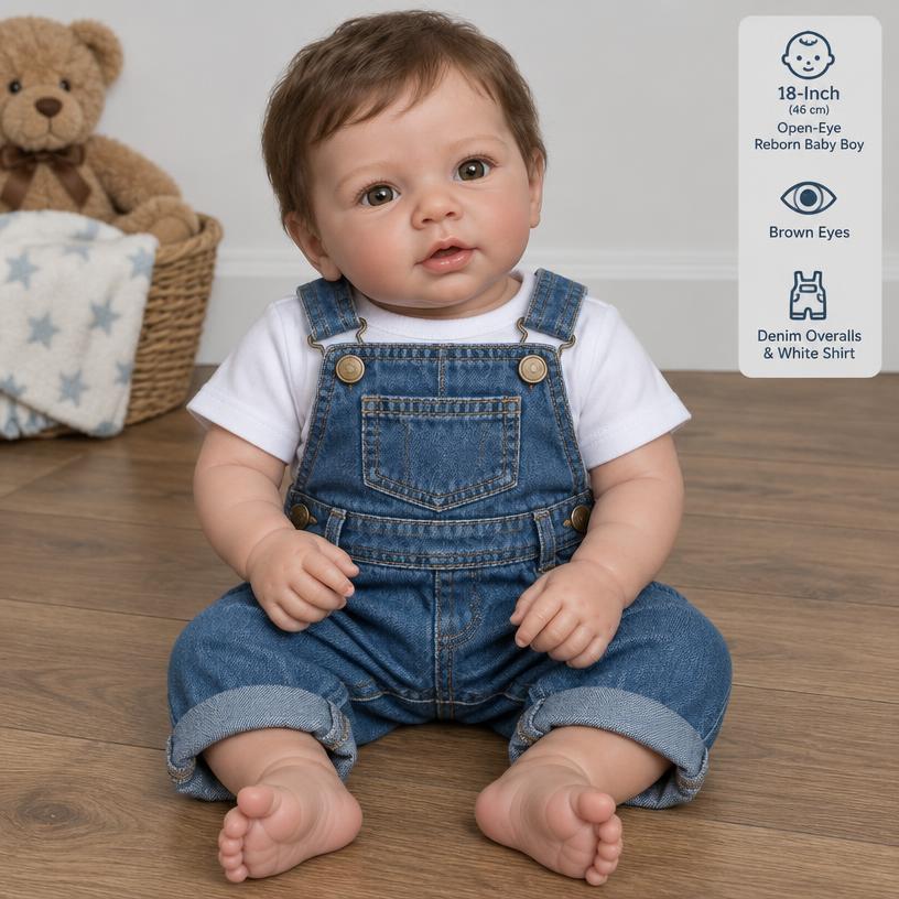 Noah 18-Inch Open-Eye Silicone Vinyl Doll Boy — main product image